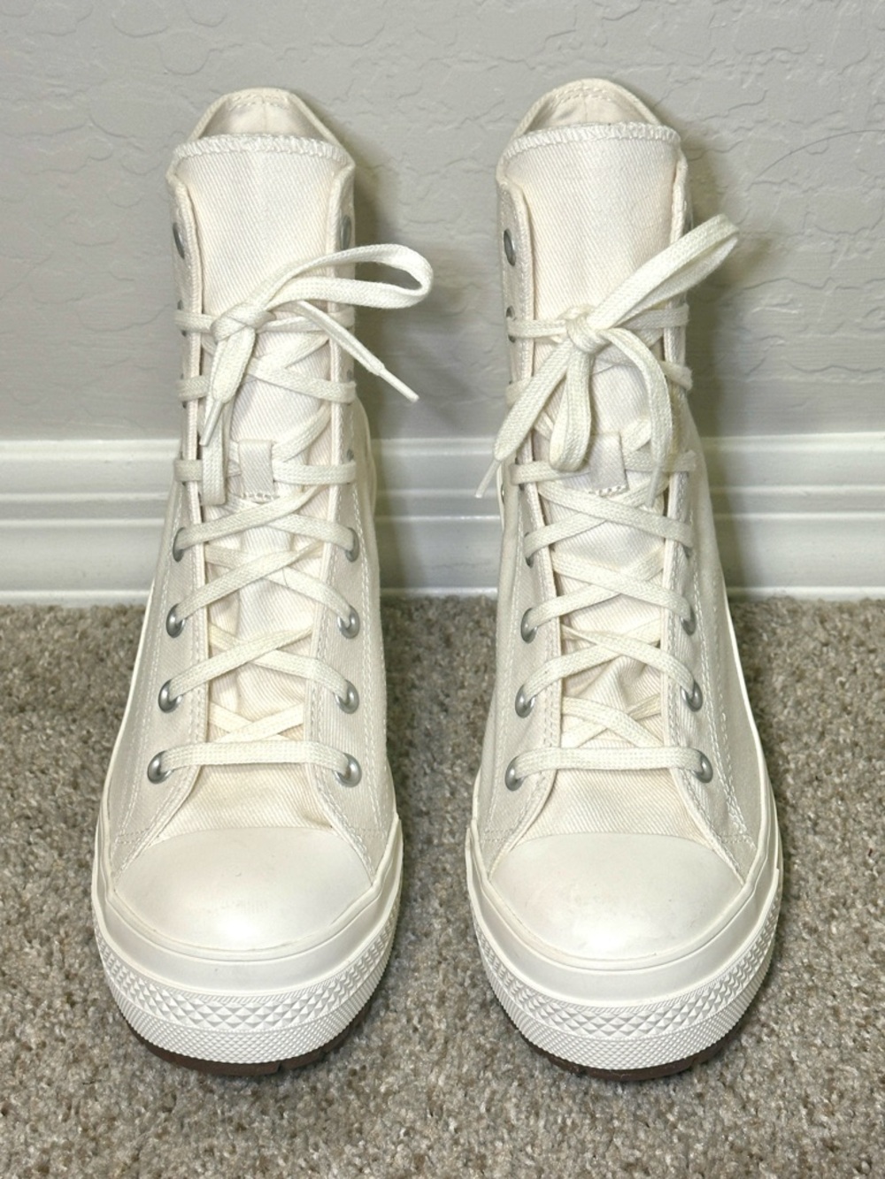 Converse Chuck Taylor All Star Lift Platform Lugged High Top Sneaker Cream - Picture 2 of 13